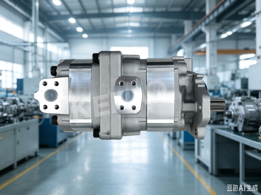 Calidad  KEHAO Gear Pump Komatsu Cast Iron and Aluminum alloy Hydraulic Oil Pump for Wheel Loaders Machinery Repair Parts Model 80+63 R 14T OEM ODM Factory Supply Fábrica
