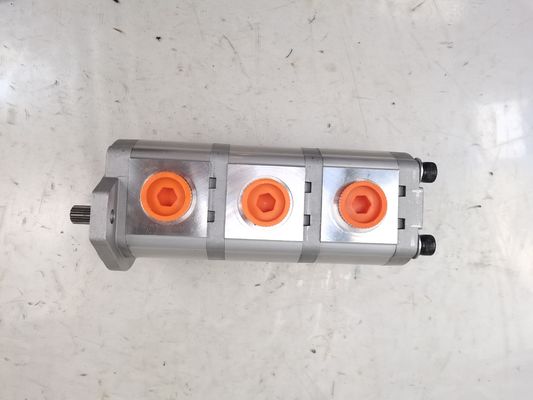 12+12+10 10T R Rosca Bomba Hidráulica Aleaciones de acero y aluminio 160kPa-250kPa Bomba de engranajes de engranaje externo de presión media y alta Bomba hidráulica Maquinaria pesada