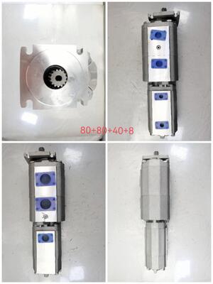 4 Etapas de la bomba de engranaje hidráulico 80+80+40+8 Materiales de alta calidad de hierro y aleación de aluminio gama para la maquinaria de construcción Fabrica de suministro de piezas hidráulicas