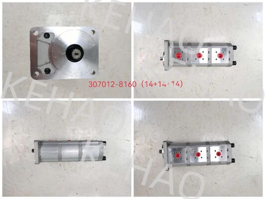 3 Etapas de la bomba de engranajes hidráulicos 307012-8160 (((14+14+14) Materiales de alta calidad de hierro y aleación de aluminio gama para la maquinaria de construcción Fabrica de suministro de piezas de repuesto hidráulicas