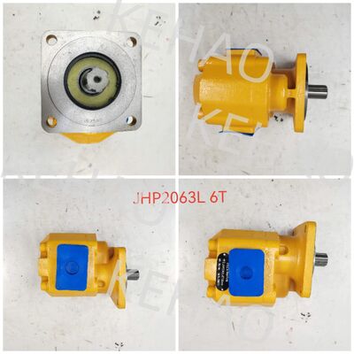 JHP2063L 6T Bomba de topadora de 6 toneladas, material de aleación de aluminio y hierro fundido, bombas de engranajes hidráulicos, color amarillo, caudal de 200 para CAT