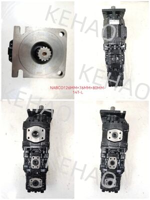 Bomba de engranajes NABCO NABCO126MM+76MM+80MM-14T-L Ferro aluminio acero inoxidable Medio alta presión bomba hidráulica de engranajes para equipos Kawasaki