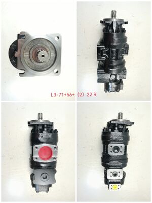 Bomba de engranajes hidráulica Kawasaki L3-71+56+(2)22 Piezas hidráulicas Hierro fundido Aleación de aluminio Bomba de engranajes de aceite para maquinaria de cargadoras de ruedas Certificado ISO9001