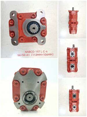 Bomba de engranajes NABCO para bomba de maquinaria de hormigón NABCO-56+50-A1 materiales de hierro fundido y aleación de aluminio bomba hidráulica triple garantía de un año suministro de fábrica