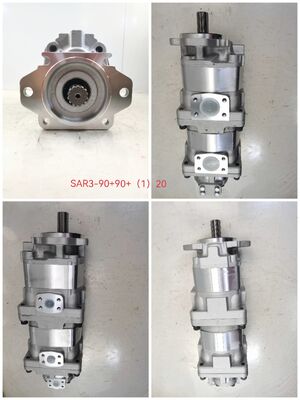 Bomba de engranajes hidráulicos Bomba Komatsu SAR3-90+90+(1)20 Motor hidráulico aleación de hierro fundido de aluminio Bomba de aceite Maquinaria pesada Fuente de energía Partes de repuesto hidráulicos Certificación